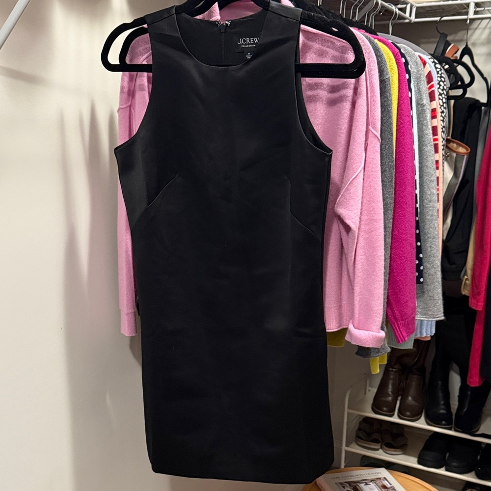 J. Crew collection duchesse satin Black Sleeveless Dress